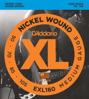 EXL160 XL NICKEL WOUND Струны для бас-гитары Long Medium 50-105 D`Addario